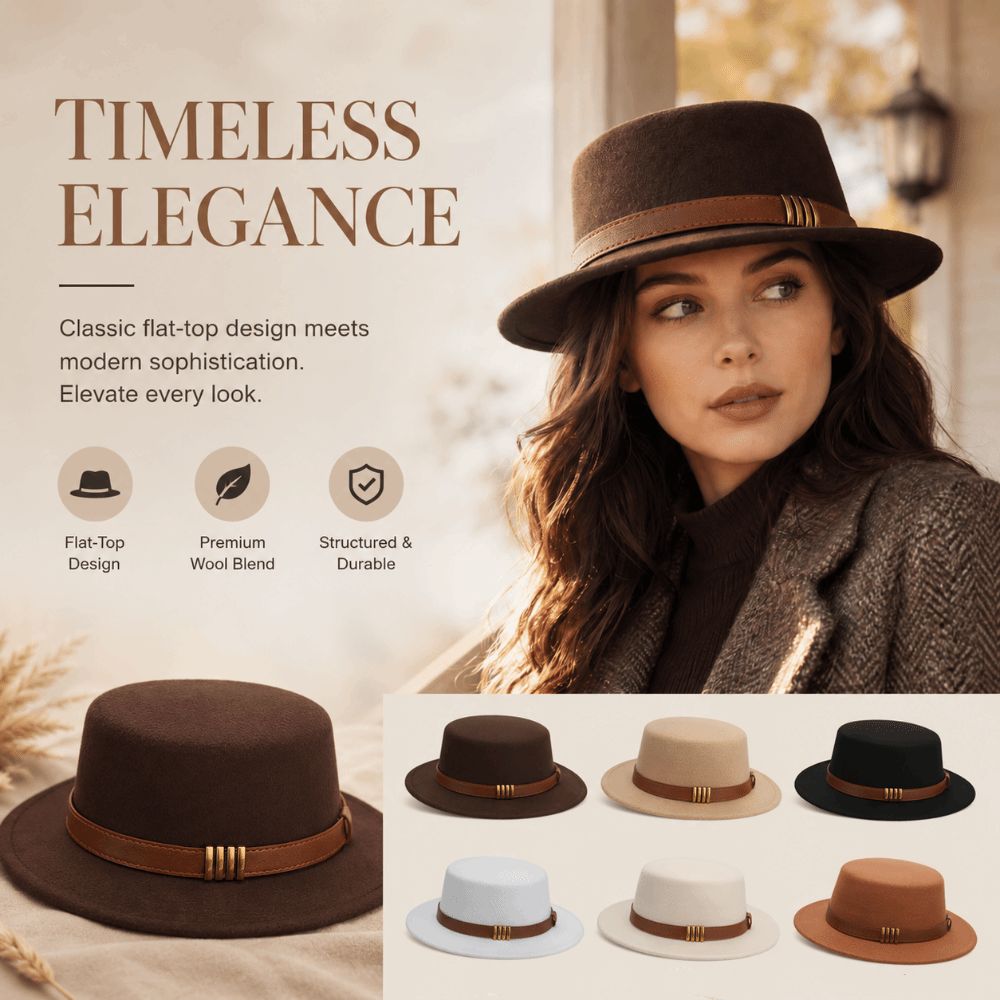 Fedora Hat Wool - Retro Belt Ornament Formal Hat Wide