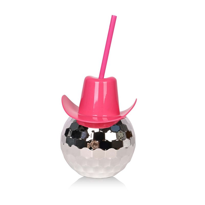 Cowboy Hat Straw - ABMS-Disco Ball Cups Cowboy Hat Disco