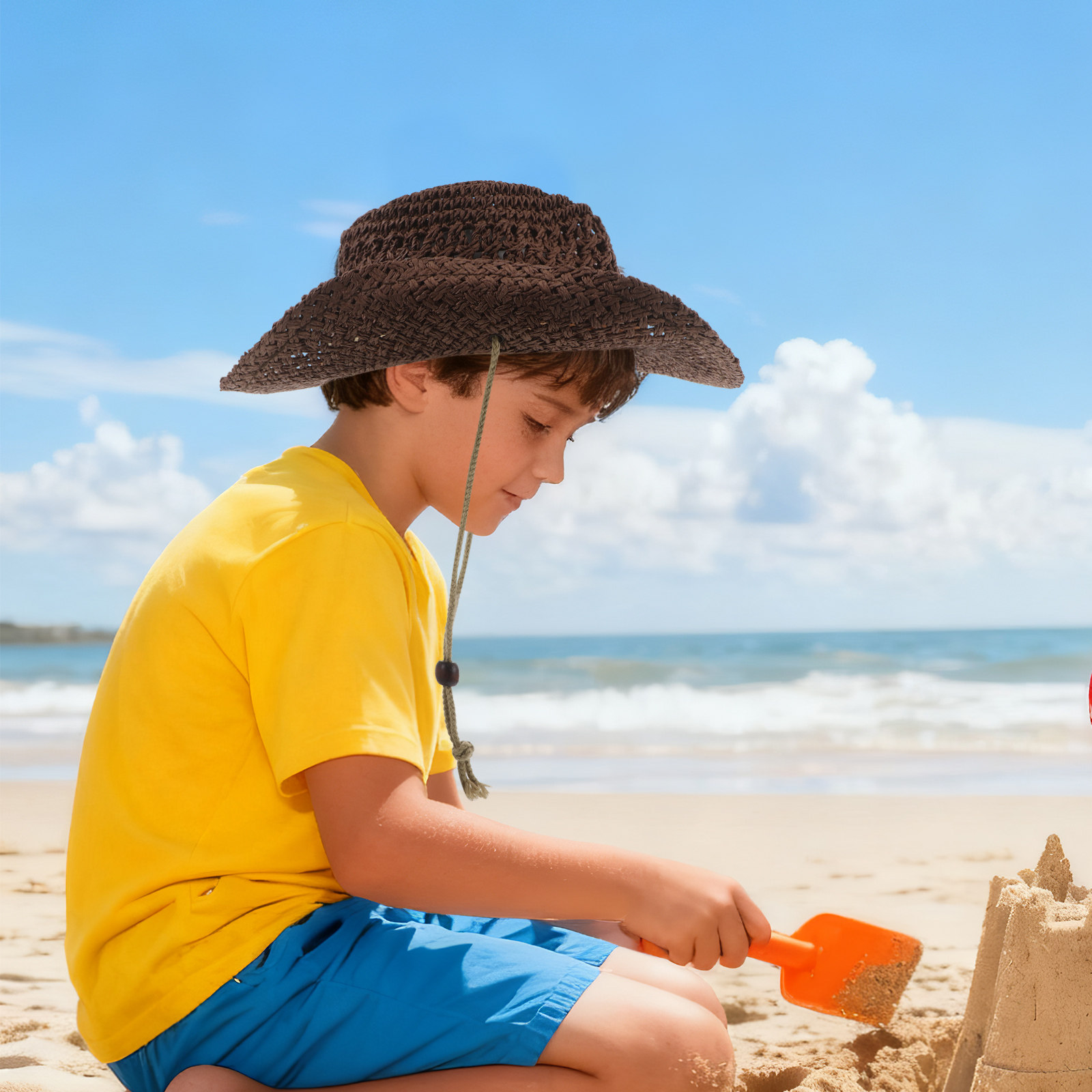 Kids Straw Cowboy Hat Western  - огляд і ціна Sun Hat Wide Brim