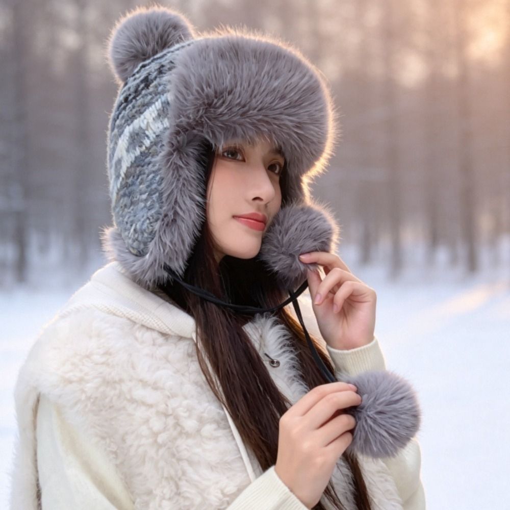 Stylish Polyester Knitted Trap - огляд і ціна Trapper Hat Ear Flap