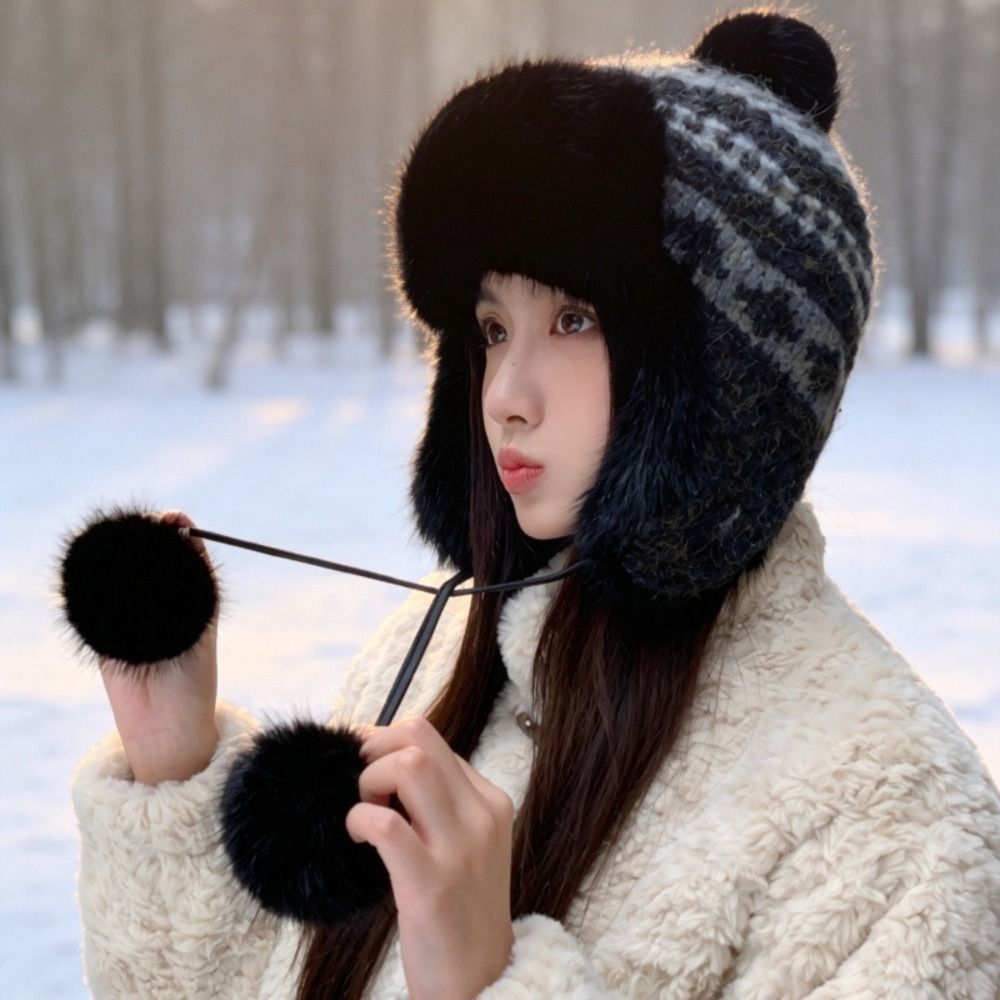 Stylish Polyester Knitted Trap - огляд і ціна Trapper Hat Ear Flap