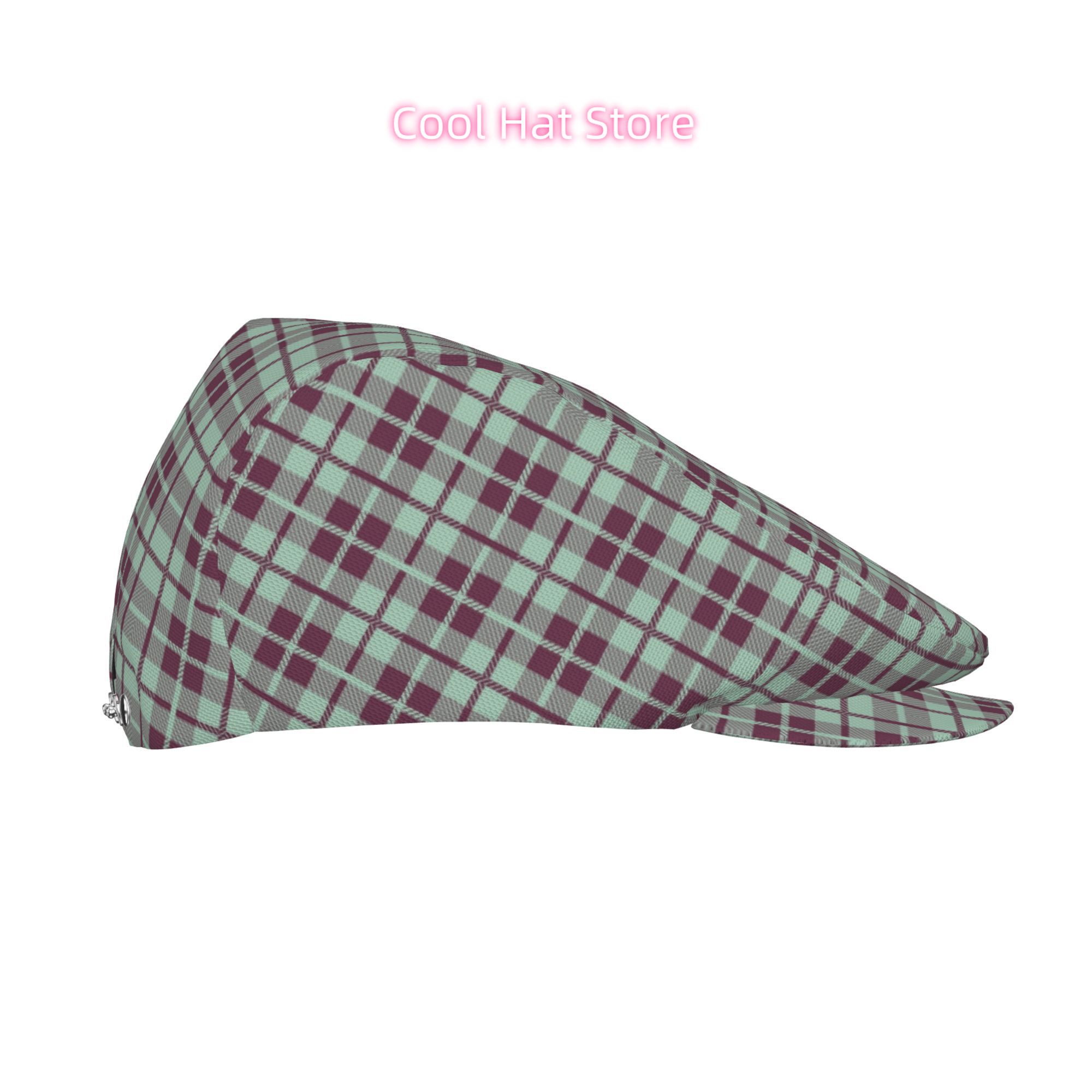 Mint And Burgundy Plaid Men An - огляд і ціна Newsboy Cap Ivy