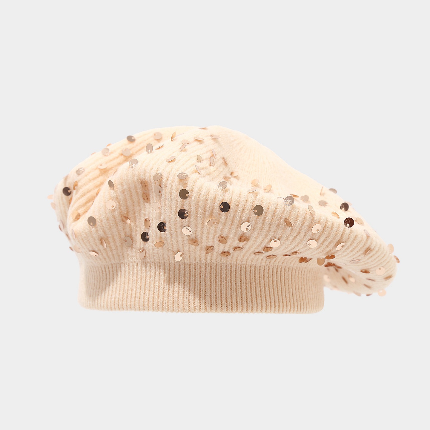 Women Sequin Knitted Beret Hat - огляд і ціна Beret French Wool