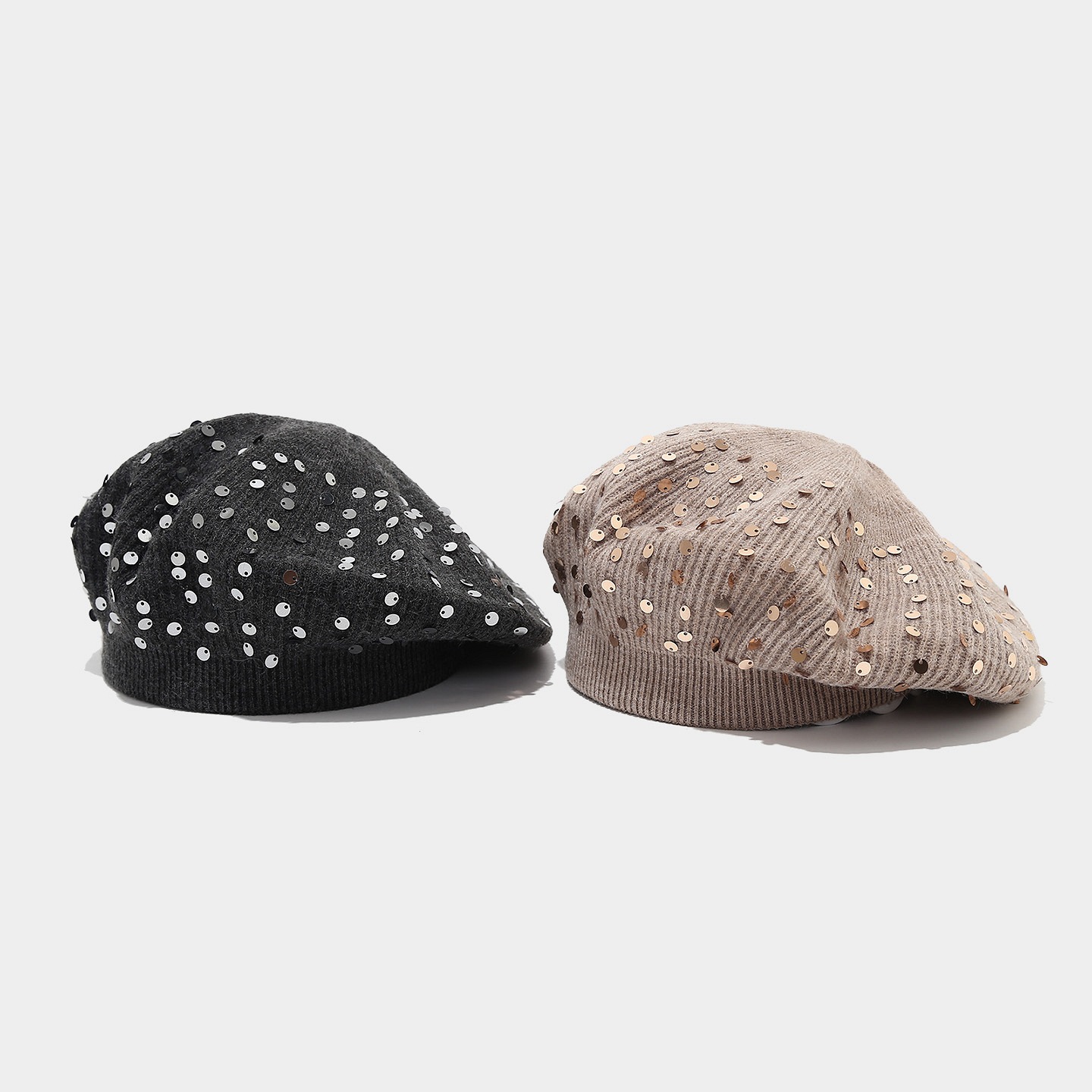 Women Sequin Knitted Beret Hat - огляд і ціна Beret French Wool